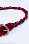 Ceinture tressée framboise avec chaines seconde main - Matt & Nat- La Penderie du Paradis