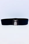 Ceinture élastique noire avec boucle argent seconde main - Autres- La Penderie du Paradis