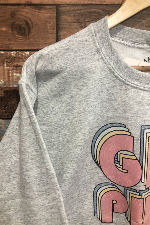 Chandail crewneck oversized ''GRL PWR'' seconde main Girl Gang
