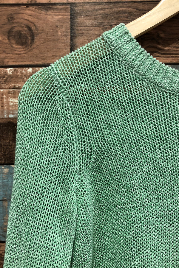 Chandail en maille vert menthe ouvert à l'arrière (xs) seconde main Club Monaco