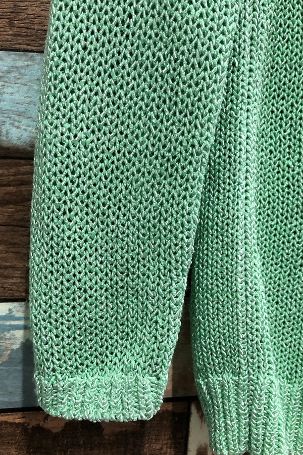 Chandail en maille vert menthe ouvert à l'arrière (xs) seconde main Club Monaco