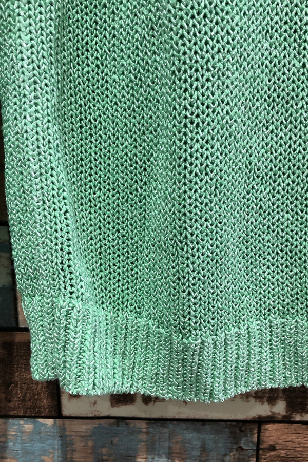Chandail en maille vert menthe ouvert à l'arrière (xs) seconde main Club Monaco