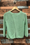Chandail en maille vert menthe ouvert à l'arrière (xs) seconde main Club Monaco