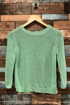 Chandail en maille vert menthe ouvert à l'arrière (xs) seconde main Club Monaco
