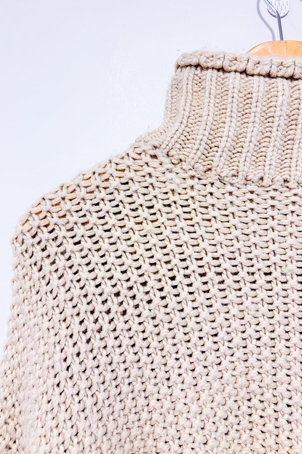 Chandail en tricot rose pâle à col roulé (xs)-H&M-La Penderie du Paradis 🕊