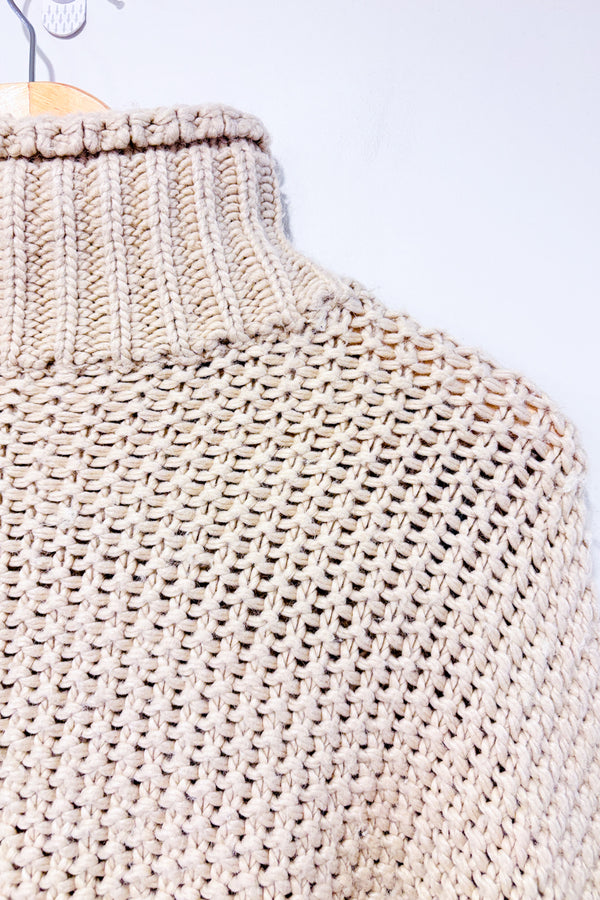 Chandail en tricot rose pâle à col roulé (xs)-H&M-La Penderie du Paradis 🕊