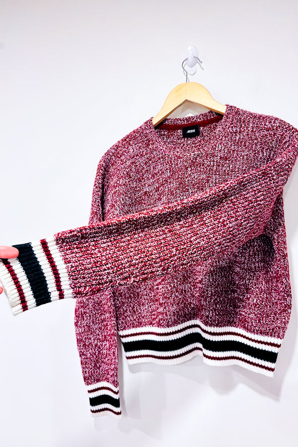 Chandail en tricot rouge et marine (m)-Ardene-La Penderie du Paradis 🕊