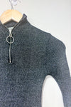 Chandail gris scintillant avec col haut (s) seconde main SEINT