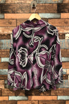 Chandail mauve fleuri col fluide (xl) seconde main Grenier