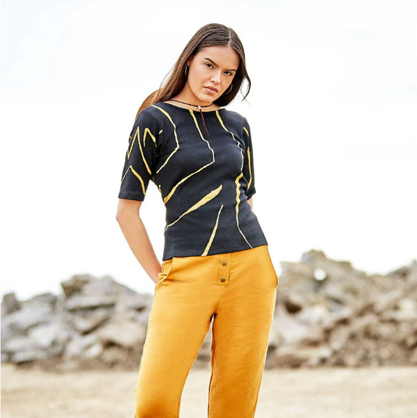 Chandail réversible Elissa noir et jaune (xl) seconde main Melow