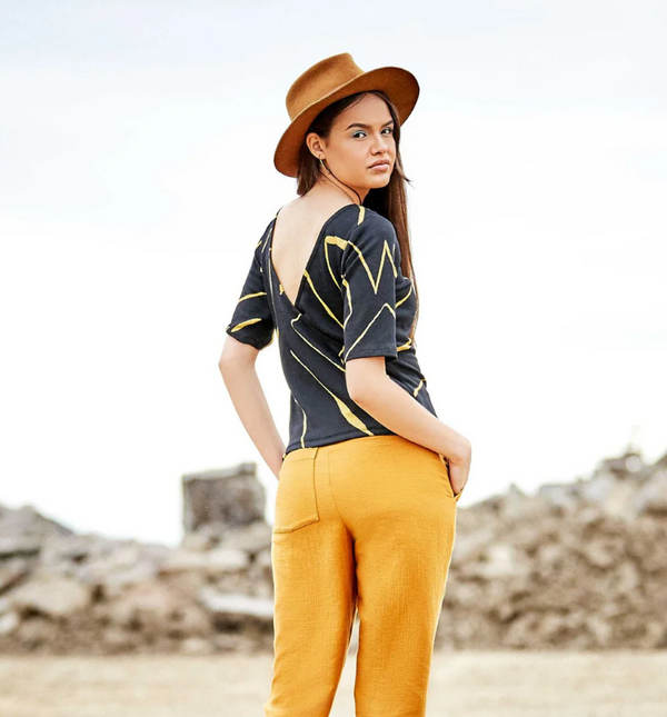 Chandail réversible Elissa noir et jaune (xl) seconde main Melow