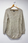 Chandail en tricot beige avec perles (m) seconde main RW&CO