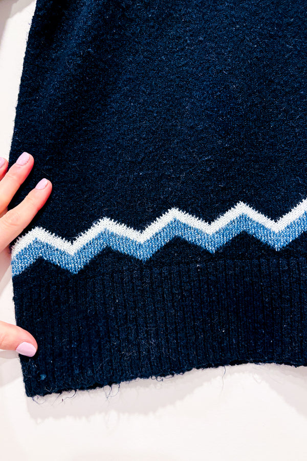 Chandail marine en tricot (m)-Suzy Shier-La Penderie du Paradis 🕊