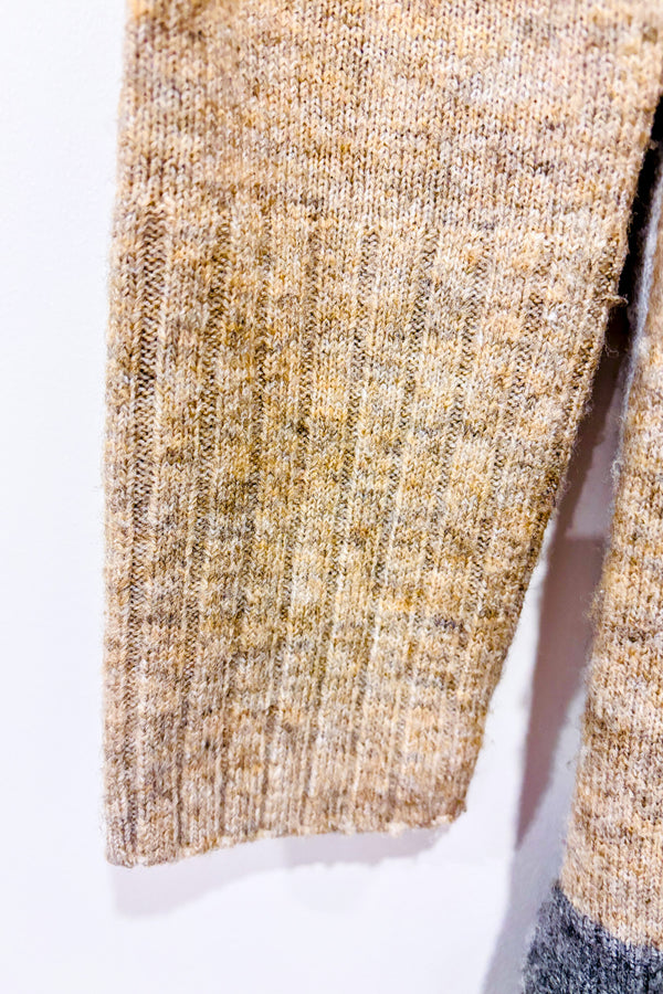 Chandail gris et brun en tricot à col roulé (m)-Reitmans-La Penderie du Paradis 🕊