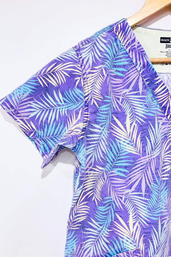 Uniforme médical mauve avec feuilles (s)-Health Pro-La Penderie du Paradis 🕊