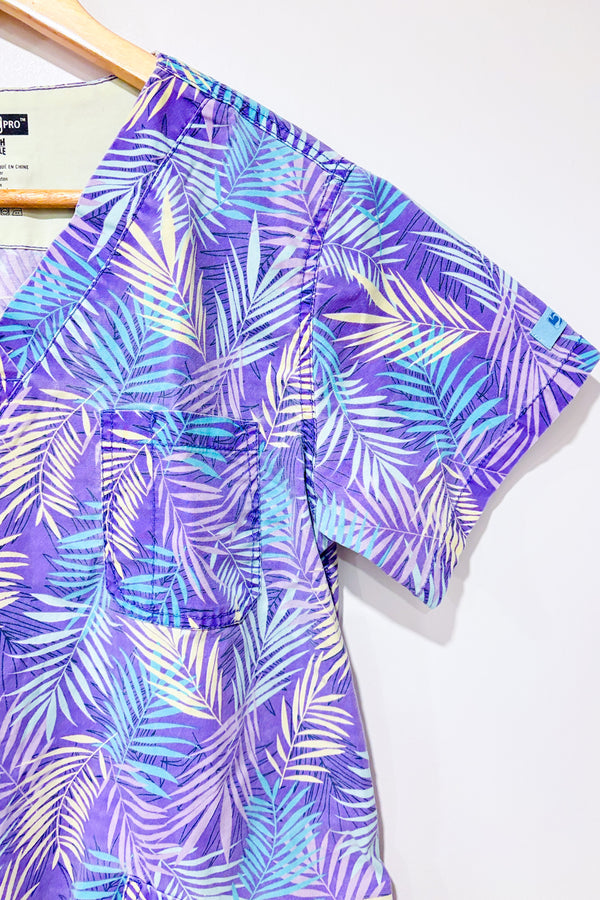 Uniforme médical mauve avec feuilles (s)-Health Pro-La Penderie du Paradis 🕊