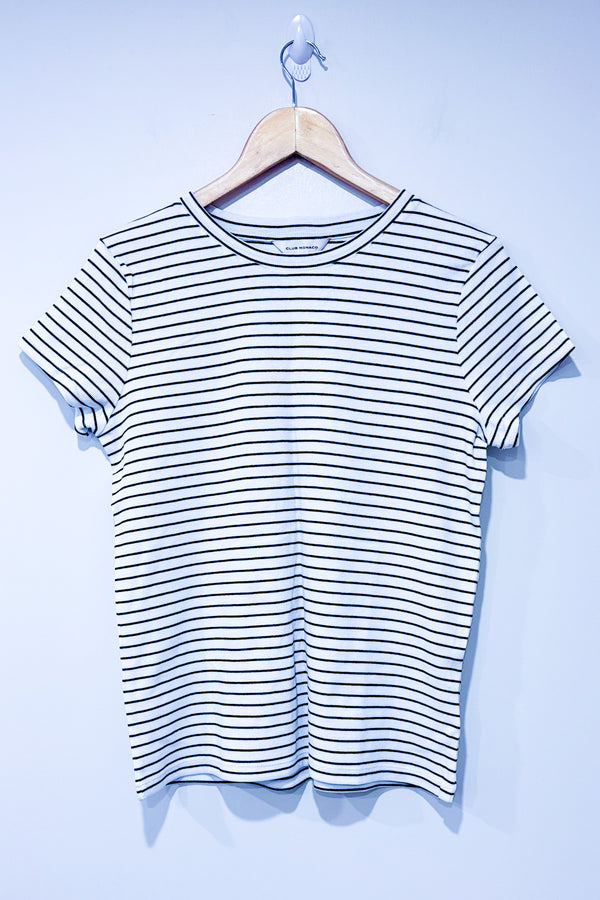 T-shirt noir et blanc rayé (xl)-Club Monaco-La Penderie du Paradis 🕊