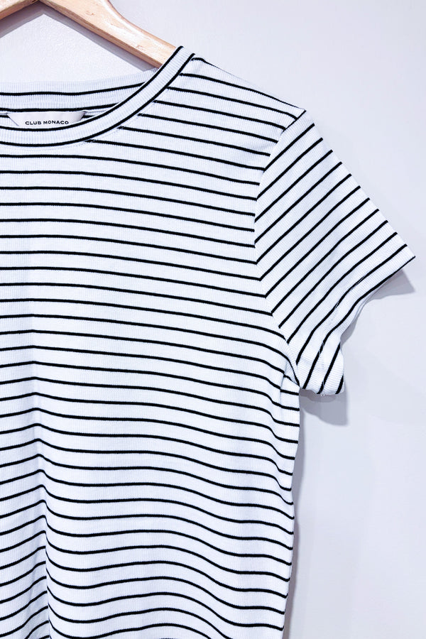 T-shirt noir et blanc rayé (xl)-Club Monaco-La Penderie du Paradis 🕊