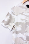 T-shirt beige et blanc motif camouflage (xs)-H&M-La Penderie du Paradis 🕊