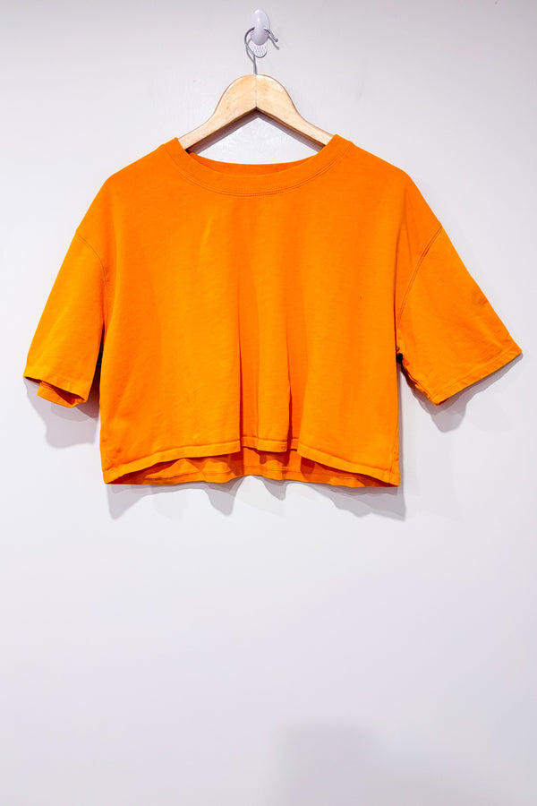 T-shirt coupé orange (l)-Zara-La Penderie du Paradis 🕊