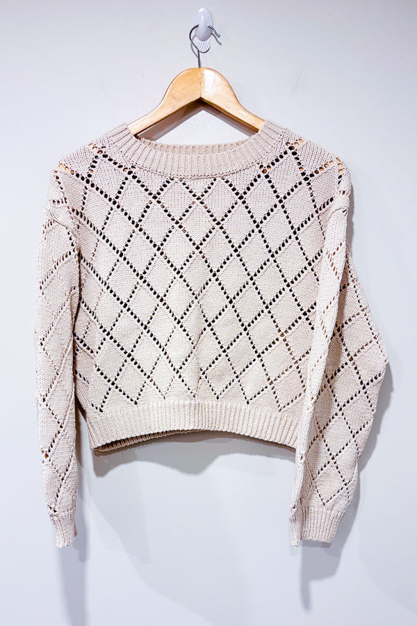 Haut court beige scintillant en tricot (s)-Mango-La Penderie du Paradis 🕊