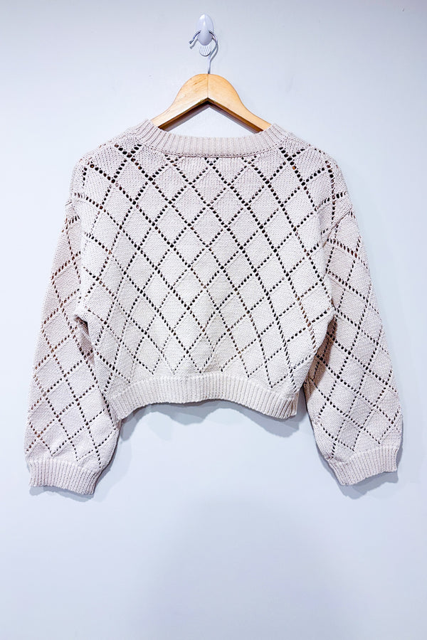 Haut court beige scintillant en tricot (s)-Mango-La Penderie du Paradis 🕊