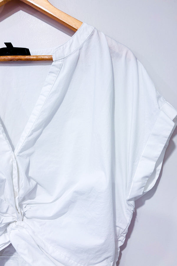 Chemisier court blanc avec noeud devant (xl)-Sunday in Brooklyn-La Penderie du Paradis 🕊