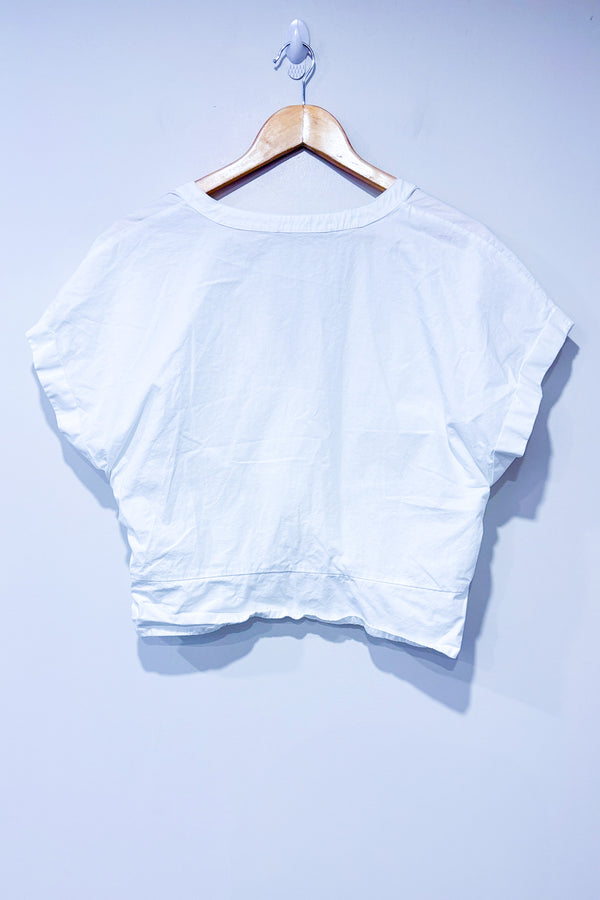 Chemisier court blanc avec noeud devant (xl)-Sunday in Brooklyn-La Penderie du Paradis 🕊