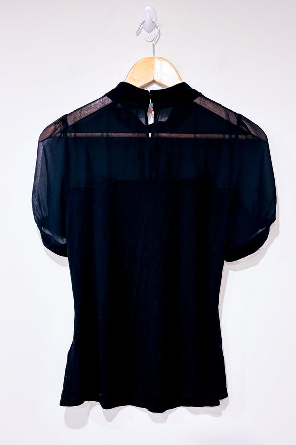 T-shirt noir avec maille (m)-RW&CO.-La Penderie du Paradis 🕊