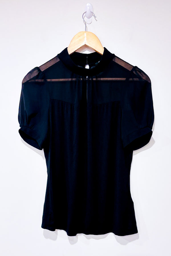 T-shirt noir avec maille (m)-RW&CO.-La Penderie du Paradis 🕊