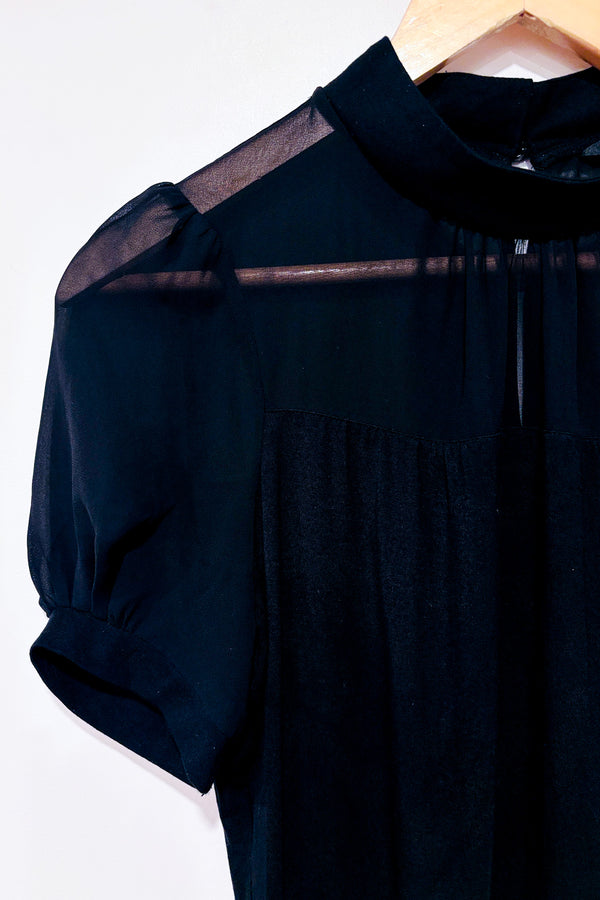 T-shirt noir avec maille (m)-RW&CO.-La Penderie du Paradis 🕊
