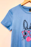 T-shirt bleu avec lapin à lunettes (s)-SHEIN-La Penderie du Paradis 🕊