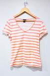 T-shirt blanc et rose rayé (m)-Ann Taylor-La Penderie du Paradis 🕊
