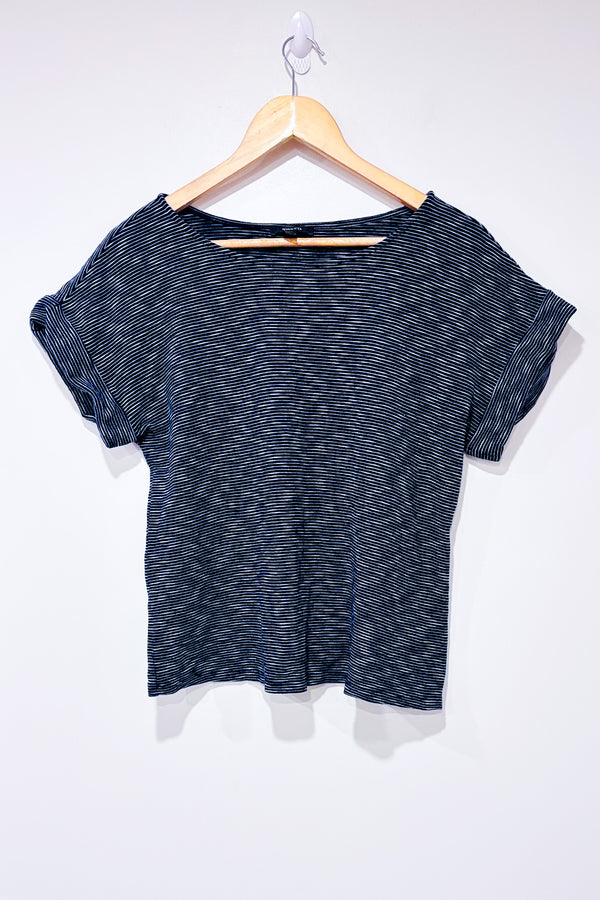 T-shirt en coton épais rayé marine et blanc (m)-RW&CO.-La Penderie du Paradis 🕊