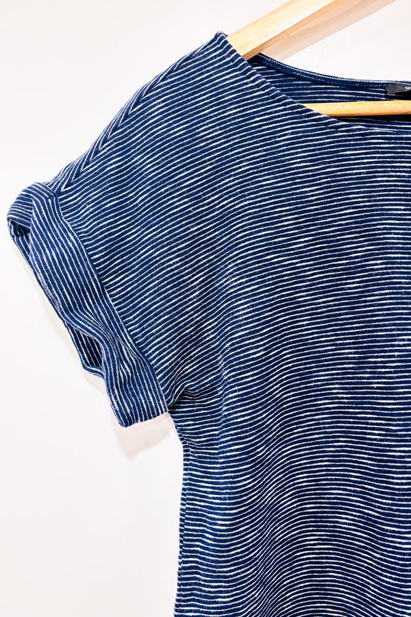 T-shirt en coton épais rayé marine et blanc (m)-RW&CO.-La Penderie du Paradis 🕊