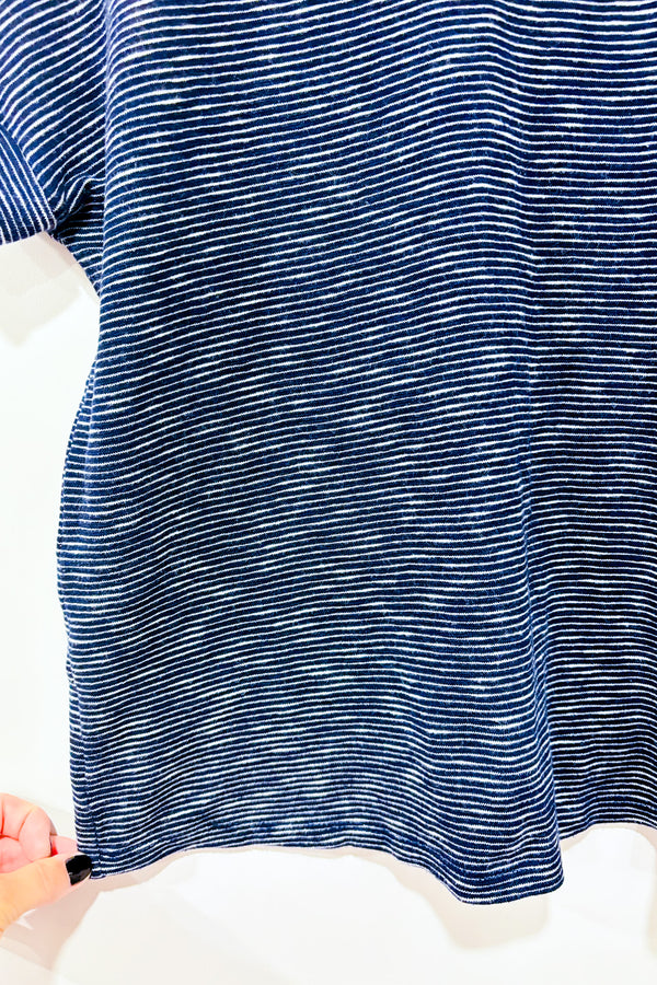 T-shirt en coton épais rayé marine et blanc (m)-RW&CO.-La Penderie du Paradis 🕊