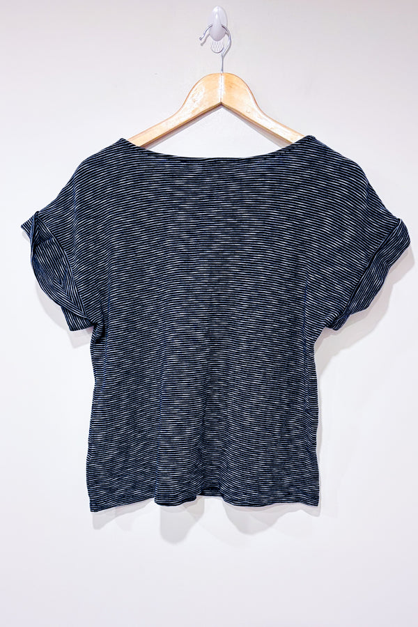 T-shirt en coton épais rayé marine et blanc (m)-RW&CO.-La Penderie du Paradis 🕊