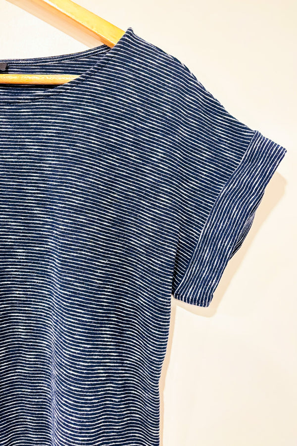 T-shirt en coton épais rayé marine et blanc (m)-RW&CO.-La Penderie du Paradis 🕊