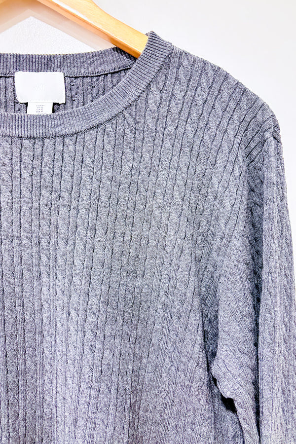 Chandail gris en tricot (m)-H&M-La Penderie du Paradis 🕊