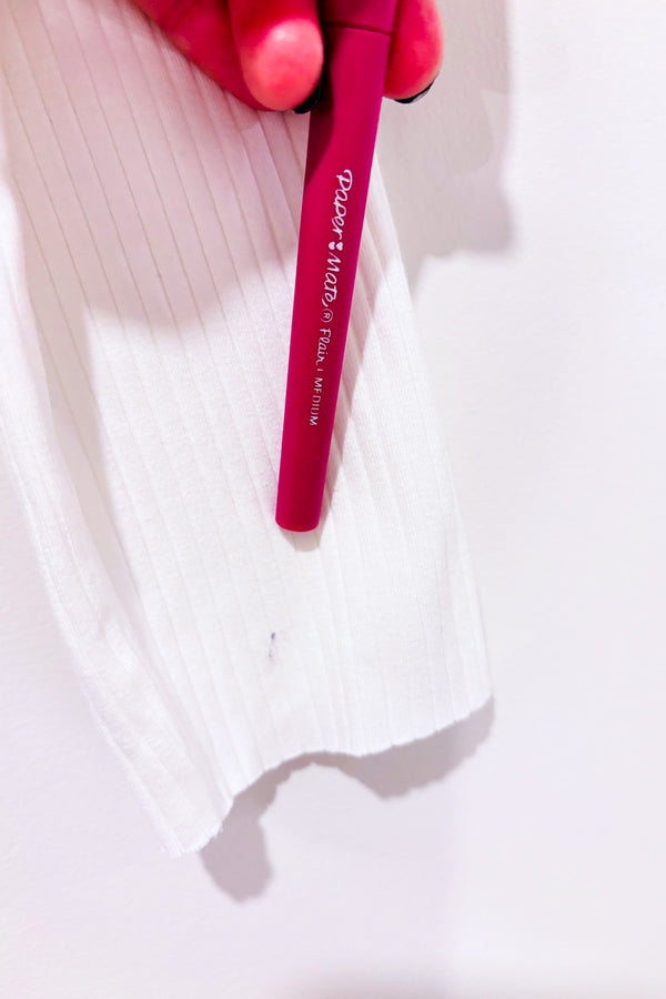 Chandail blanc court côtelé (m)-H&M-La Penderie du Paradis 🕊