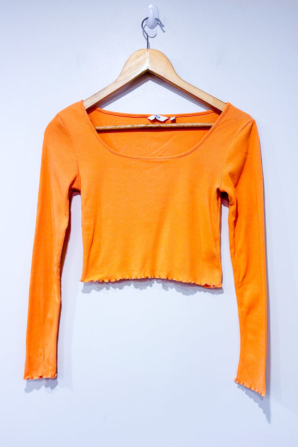 Chandail court orange côtelé (m)-Defrost-La Penderie du Paradis 🕊