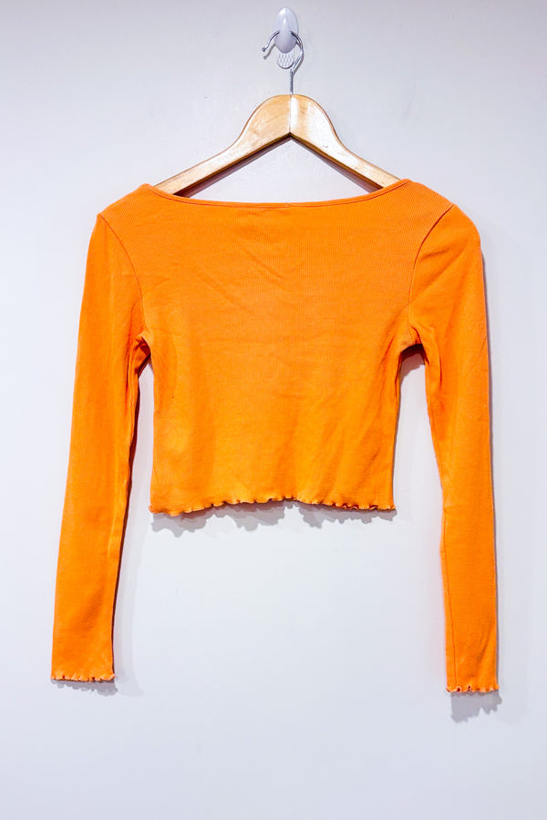 Chandail court orange côtelé (m)-Defrost-La Penderie du Paradis 🕊