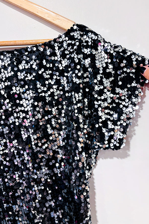 T-shirt ample noir à paillettes (l)*-Anna Kaci-La Penderie du Paradis 🕊