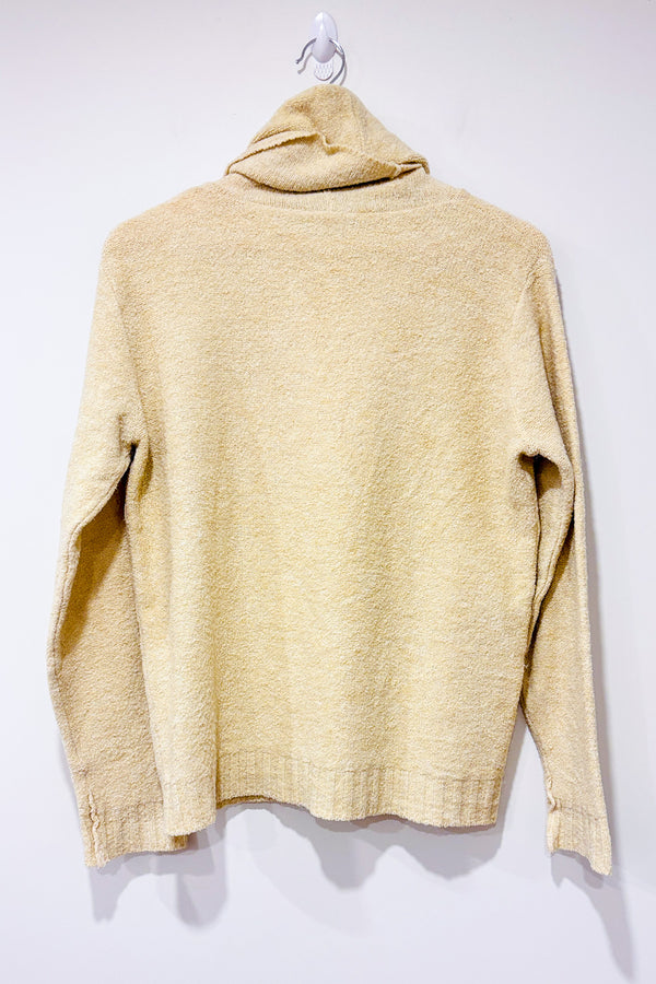 Chandail vintage beige en tricot à col roulé (m)-San Francisco-La Penderie du Paradis 🕊