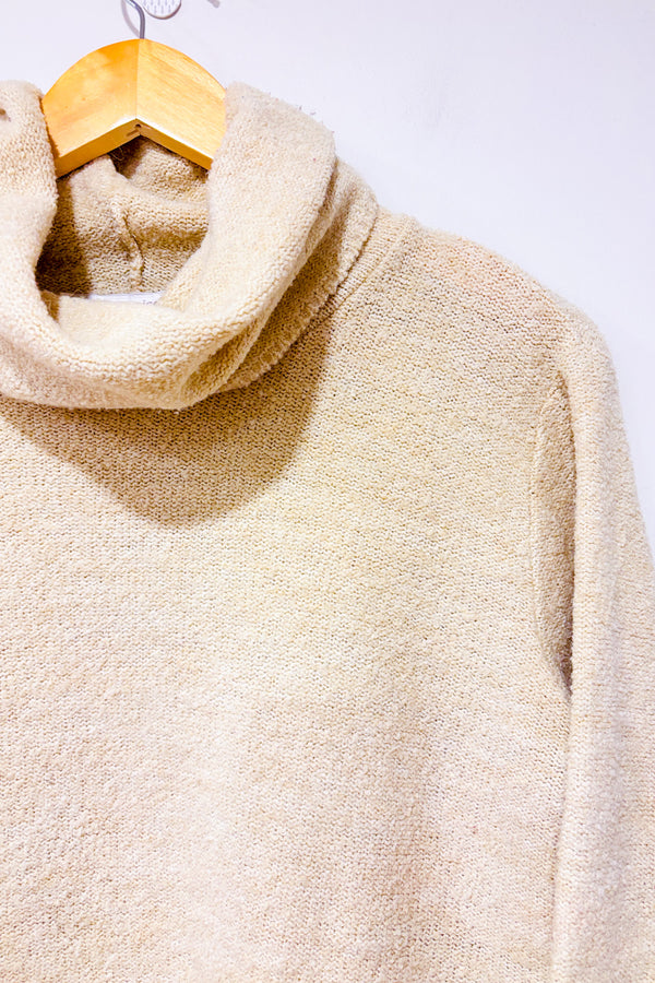 Chandail vintage beige en tricot à col roulé (m)-San Francisco-La Penderie du Paradis 🕊