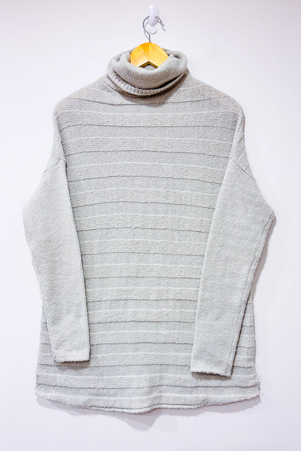 Chandail en tricot gris rayé à col roulé (s)-Simons-La Penderie du Paradis 🕊