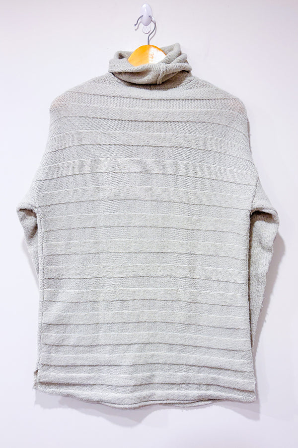 Chandail en tricot gris rayé à col roulé (s)-Simons-La Penderie du Paradis 🕊