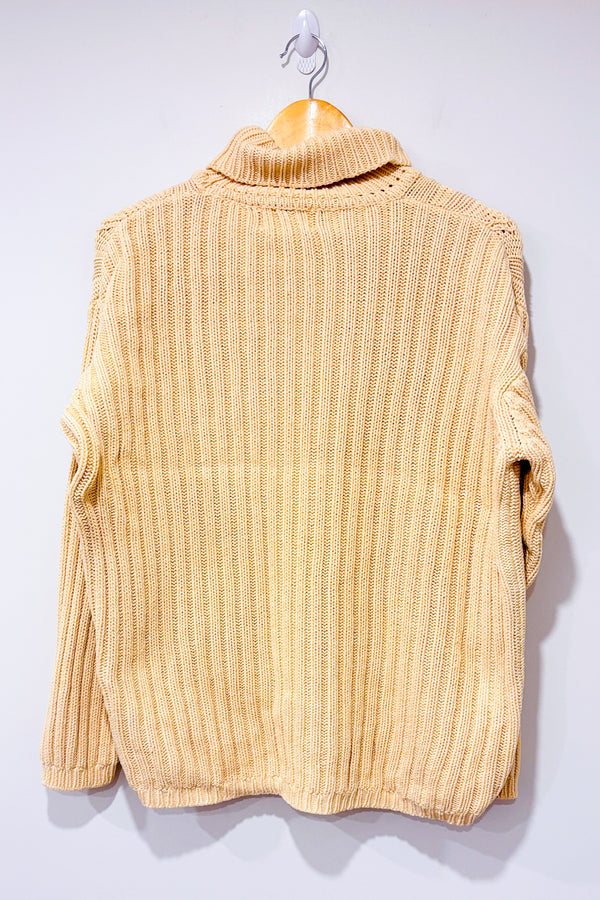 Chandail vintage crème en tricot à col roulé (xl)-Jessica-La Penderie du Paradis 🕊