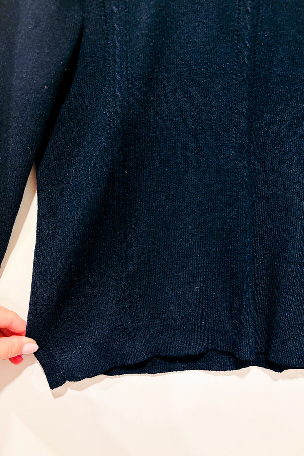 Chandail marine en tricot à col haut (m)-Autres-La Penderie du Paradis 🕊