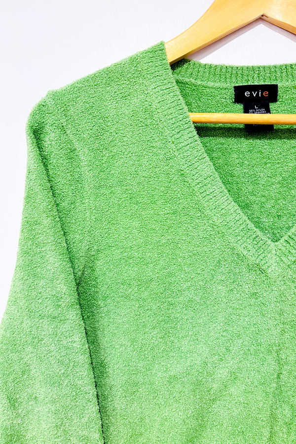 Chandail vert en ratine douce (l)-evie-La Penderie du Paradis ๐